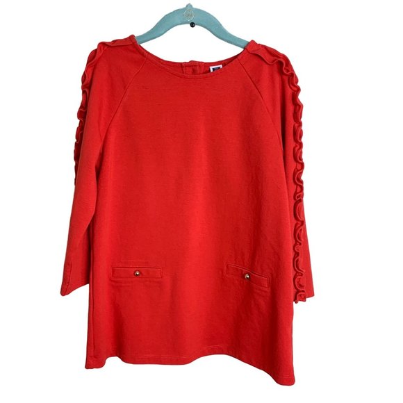 Janie and Jack Red Ruffle Sleeve Tunic Top Girls Size 8 - Picture 1 of 5